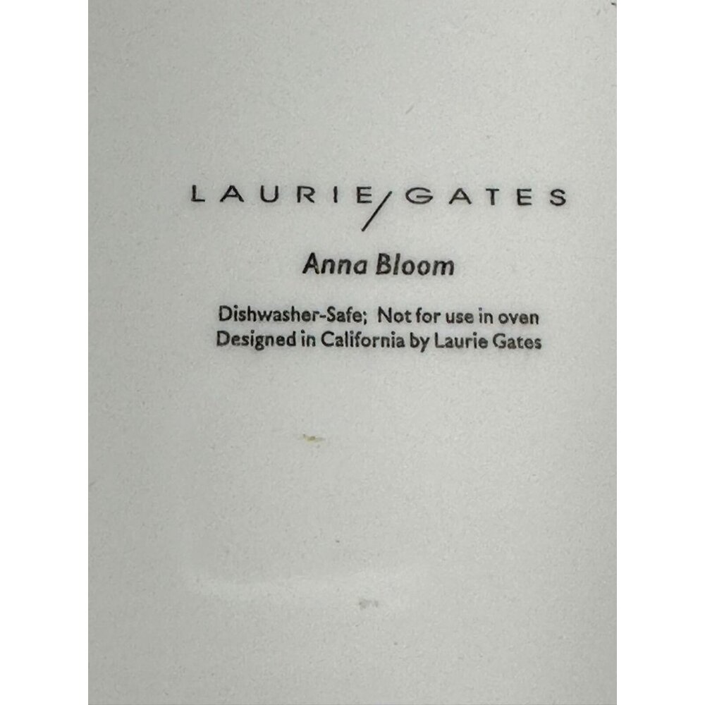LAURIE GATES ANNA BLOOM BLACK Square Salad Luncheon Plate ~ Black Gray Flowers - Picture 5 of 9
